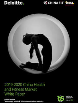 19 20 China Health Fitness Market White Paper CAPA