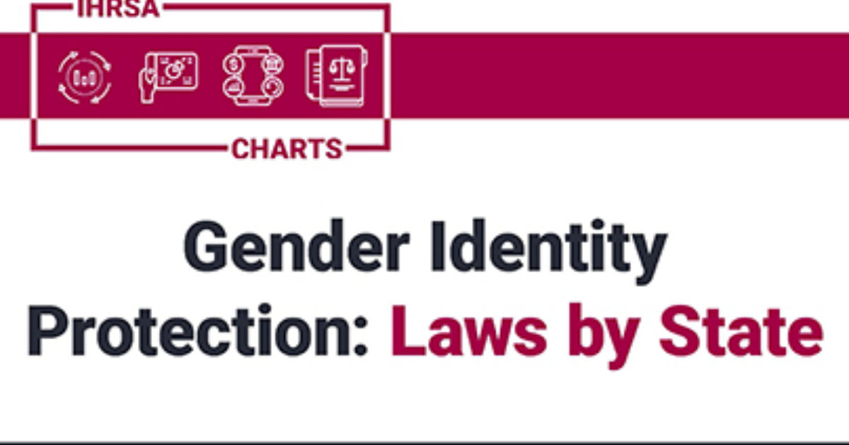 Protecção da identidade de género: Leis por Estado e capa da publicação da IHRSA Chart